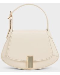 Chalk Metallic Accent Belted Bag - CHARLES & KEITH US