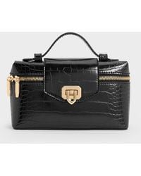 Charles & Keith - Arwen Croc-Effect Top Handle Vanity Bag - Lyst