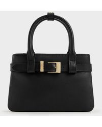 Charles & Keith - Jody Leather Belted Tote Bag - Lyst