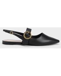 Charles & Keith - Buckled Strap Slingback Flats - Lyst