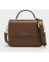 Charles & Keith - Octavia Front Flap Top Handle Bag - Lyst