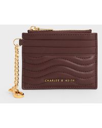 Light Blue Aubrielle Stitch-Trim Zip Card Holder - CHARLES & KEITH US