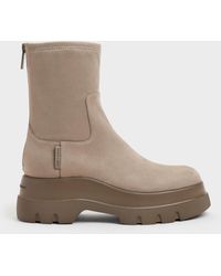 Charles & Keith - Leoi Faux Suede Chunky Ankle Boots - Lyst