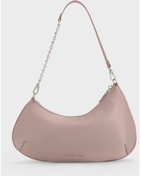 Charles & Keith - Dion Satin Chain-Handle Asymmetric Shoulder Bag - Lyst