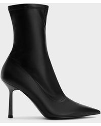 Charles & Keith - Pointed-toe Stiletto Heel Ankle Boots - Lyst