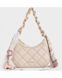 Charles & Keith - Mini Alcott Scarf Handle Quilted Bag - Lyst
