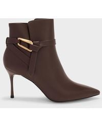 Charles & Keith - Daena Leather Stiletto Ankle Boots - Lyst