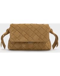 Charles & Keith - Ivette Recycled Suede Woven Crossbody Bag - Lyst