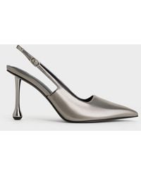 Charles & Keith - Metallic Sculptural-Heel Pointed Pumps - Lyst