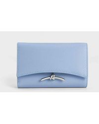 Charles & Keith - Huxley Metallic Accent Front Flap Wallet - Lyst