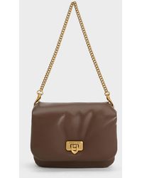 Charles & Keith - Paffuto Metallic Accent Chain-handle Bag - Lyst