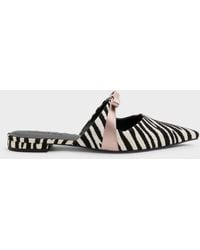 Charles & Keith - Kaleen Zebra-Print Pointed Mules - Lyst