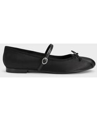 Charles & Keith - Emiko Satin Bow Mary Jane Flats - Lyst
