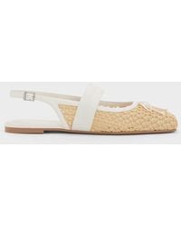 Charles & Keith - Lyric Woven Bow Slingback Flats - Lyst
