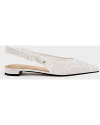Charles & Keith - Tayari Embroidered-Mesh Slingback Flats - Lyst