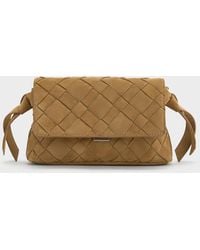 Charles & Keith - Ivette Recycled Suede Woven Crossbody Bag - Lyst