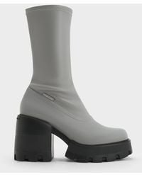 Charles & Keith - Side-zip Platform Calf Boots - Lyst