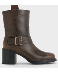 Charles & Keith - Kailey Side-buckle Ankle Boots - Lyst