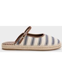 Charles & Keith - Striped Mary Jane Espadrille Mules - Lyst
