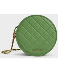 Charles & Keith Quilted Circle Bag in Beige (Natural) - Lyst