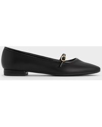 Charles & Keith - Contrast-Trim Buckle-Strap Mary Janes - Lyst