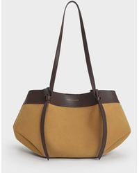 Charles & Keith - Calla Suede Tote Bag - Lyst