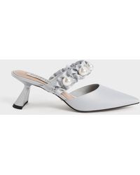 Charles & Keith - Blythe Bead Embellished Satin Pumps - Lyst
