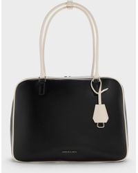 Charles & Keith - Large Sianna Two-Tone Bowling Bag - Lyst