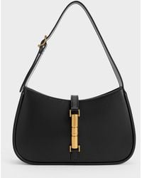 Charles & Keith - Cesia Metallic-Accent Shoulder Bag - Lyst