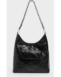 Charles & Keith - Duo Quilted Front-Pocket Chain Hobo Bag - Lyst