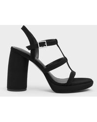 Charles & Keith - Aether Faux Suede Platform Sandals - Lyst