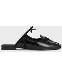 Charles & Keith - Crinkle-Effect Lace-Up Bow Ballet Mules - Lyst