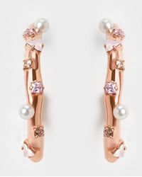 Charles & Keith - Pearl & Crystal-embellished Earring Studs - Lyst