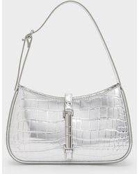 Charles & Keith - Cesia Croc-Effect Metallic-Accent Shoulder Bag - Lyst
