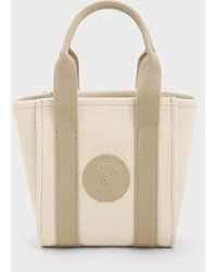 Charles & Keith - Mini Kay Canvas Contrast-trim Tote Bag - Lyst