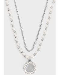 Charles & Keith - Pearl & Gemstone Double-Chain Necklace - Lyst