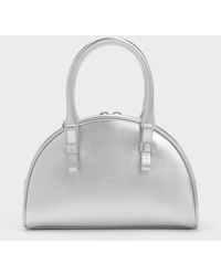 Charles & Keith - Leather Half-Moon Bowling Bag - Lyst