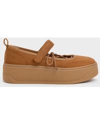 Charles & Keith - Faux Suede Mary Jane Platform Sneakers - Lyst