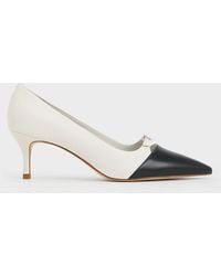 Charles & Keith - Two-tone Buckle-strap Pointed-toe Pumps - Lyst