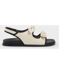 Charles & Keith - Knot-Bow Double-Strap Slingback Sandals - Lyst