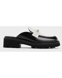 Charles & Keith - Remy Two-Tone Metallic-Accent Loafer Mules - Lyst