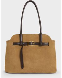Charles & Keith - Victoria Belted Trapeze Tote Bag - Lyst