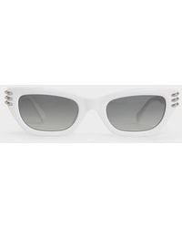 Charles & Keith - Recycled Acetate Metallic-accent Angular Cat-eye Sunglasses - Lyst