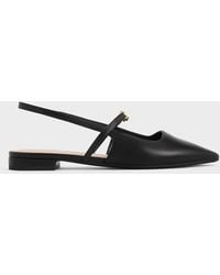 Charles & Keith - Trifina Metallic-accent Pointed-toe Slingback Flats - Lyst