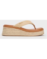 Charles & Keith - Woven Espadrille Thong Sandals - Lyst