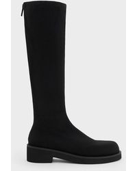 Charles & Keith - Faux Suede Chunky-sole Knee-high Boots - Lyst