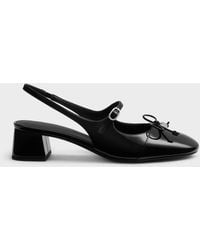 Charles & Keith - Patent Bow Slingback Pumps - Lyst