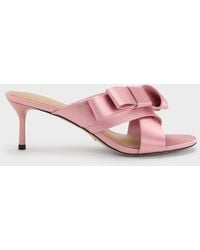 Charles & Keith - Pleated-Bow Heeled Mules - Lyst