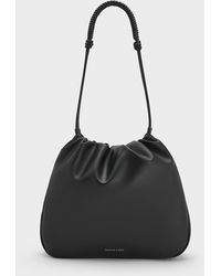 Charles & Keith - Lorelai Ruched Knotted-Strap Hobo Bag - Lyst