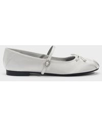Charles & Keith - Emiko Satin Bow Mary Jane Flats - Lyst